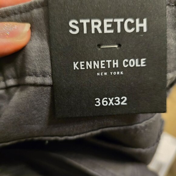 Kenneth Cole New York Mens Gray Stretch Cotton Blend Straight-Leg Pants Sz 36/32 - Picture 6 of 9